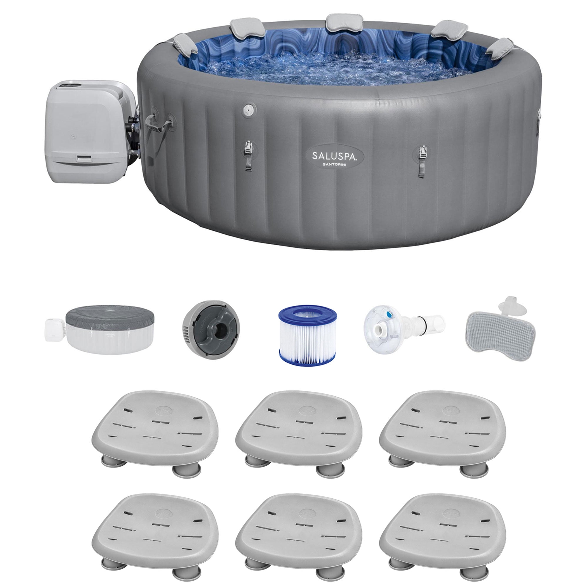 Bestway SaluSpa Santorini HydroJet Hot Tub w/ Pump #P09120