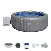 Bestway SaluSpa Santorini HydroJet Inflatable Hot Tub with 180 Jets, Gray
