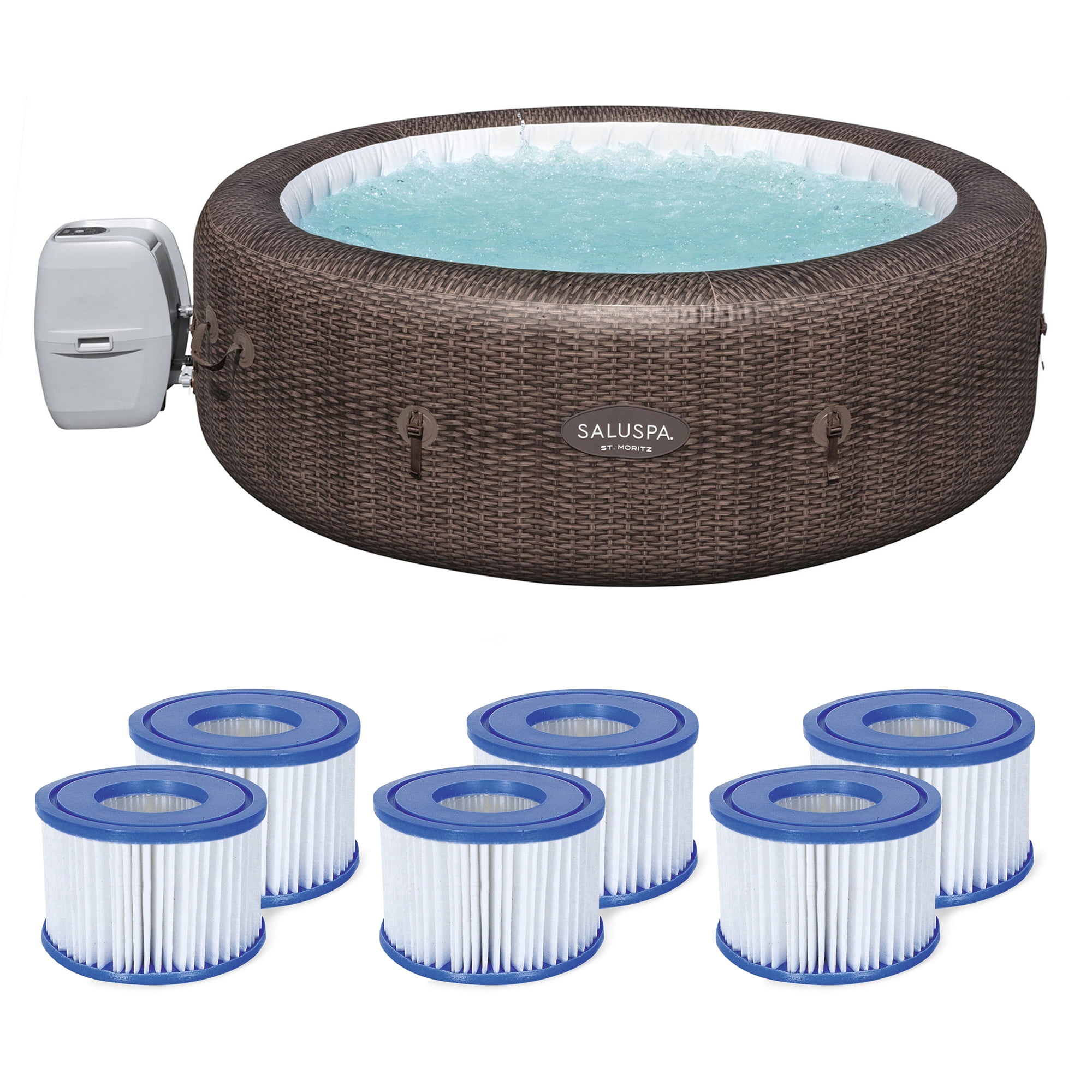 Bestway SaluSpa St Moritz AirJet Hot Tub and 6 SaluSpa Type VI Cartridges