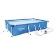 thumbnail image 1 of (Open Box) Bestway Steel Pro 118 x 79 x 26 Inch Rectangular Metal Frame Above Ground Swimming Pool Set, 56412E-BW, 1 of 6