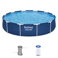 thumbnail image 1 of Bestway Steel Pro Above Ground Swimming Pool Set - DuraPlus Liner - 12 ft x 30 in Round, 1 of 16