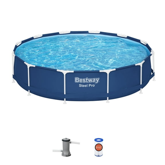 Bestway Steel Pro 12' x 30" Round Above Ground Pool Set w/DuraPlus Liner