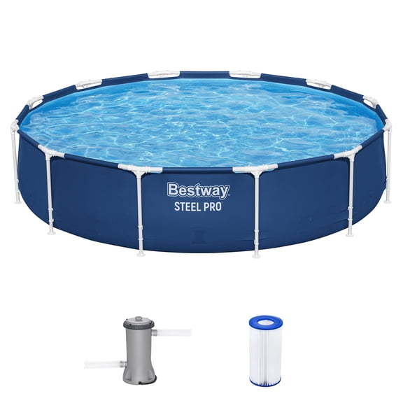 Bestway Steel Pro 12' x 30" Round Above Ground Pool Set w/DuraPlus Liner