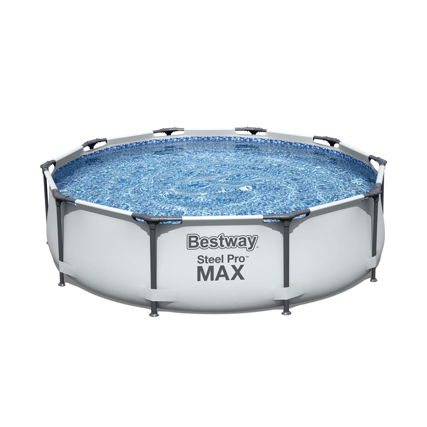 "Bestway Steel Pro MAX 10' x 30"" Round Above Ground Pool Set with Metal Frame and Filter Pump"