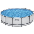 thumbnail image 1 of Bestway: Steel Pro MAX - 14' x 42", Grey -Round Above Ground Swimming Pool Set, ClickConnect Frame, Tritech, Filter Pump-Ladder-Cover, 3440 Gal Water, 1 of 9