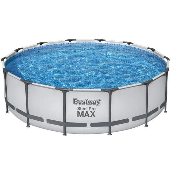 Bestway: Steel Pro MAX 14' x 42" Above Ground Pool Set - 3440 Gallon, Outdoor Family Pool, Corrosion & Puncture Resistant, Includes Filter, Pump, Ladder & Cover