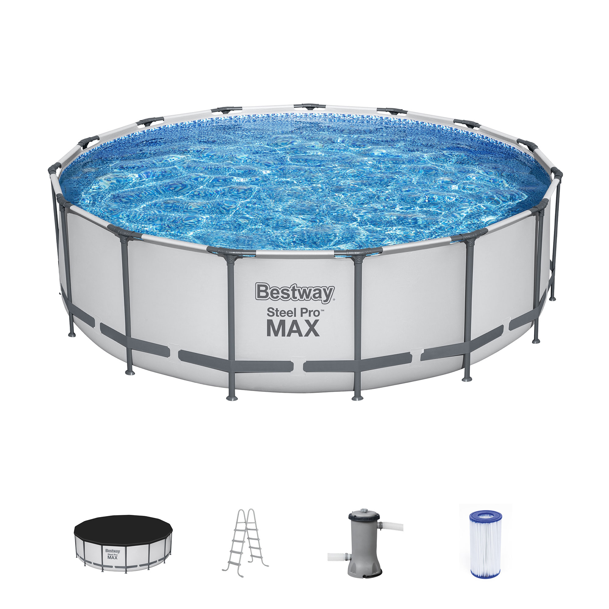 Bestway Steel Pro MAX 15' x 48" Round Above Ground Swimming Pool Set - image 1 of 11