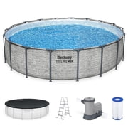 Bestway Steel Pro Max Above Ground Pool Set - Pump Ladder Cover - 18x48 in