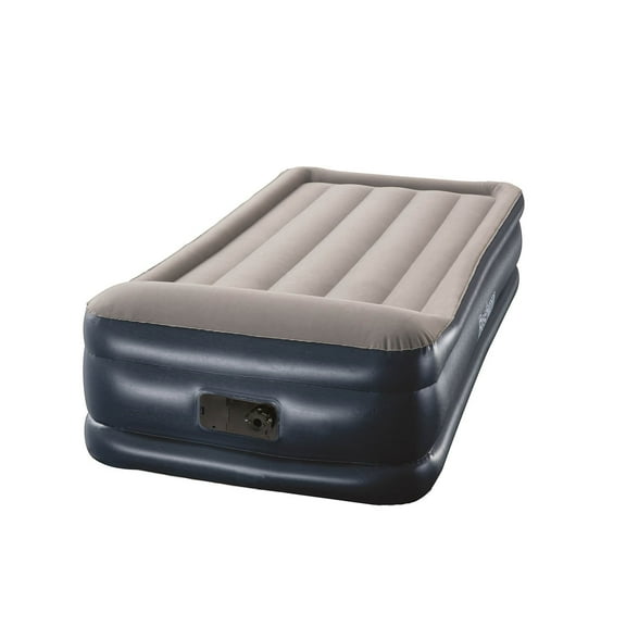 Bestway Tritech Inflatable Air Mattress 18" Twin Bed with Built-In Air Pump