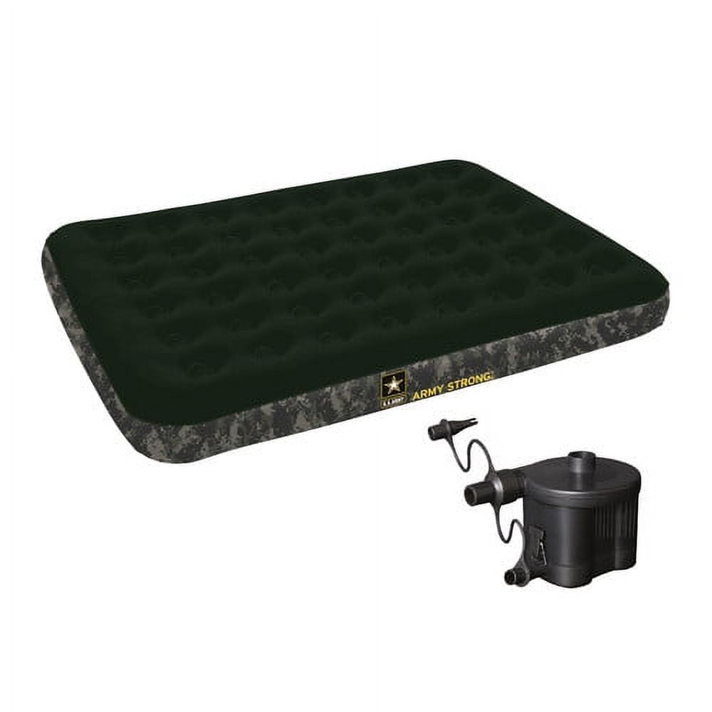 Bestway US Army Flocked Air Bed with Battery Pump, Queen