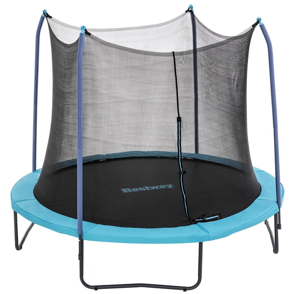 Bestway: Xtreme Air Trampoline - 10 Foot - Blue, Enclosure Net, Padded Poles, Outdoor-Backyard Bouncing-Jumping Play, 200lb Cap, Adult-Teens-Kids 6+