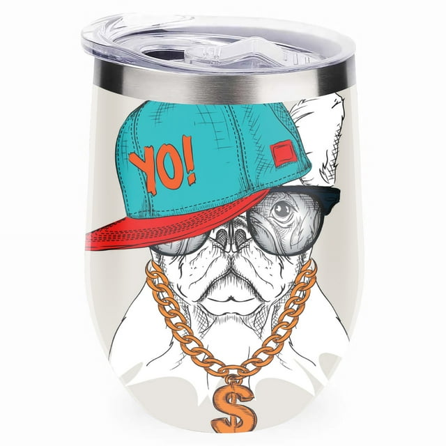 Bestwell 1 Pcs Egg Cup, Dog Portrait In Hip-Hop Hat 304 Stainless Steel ...