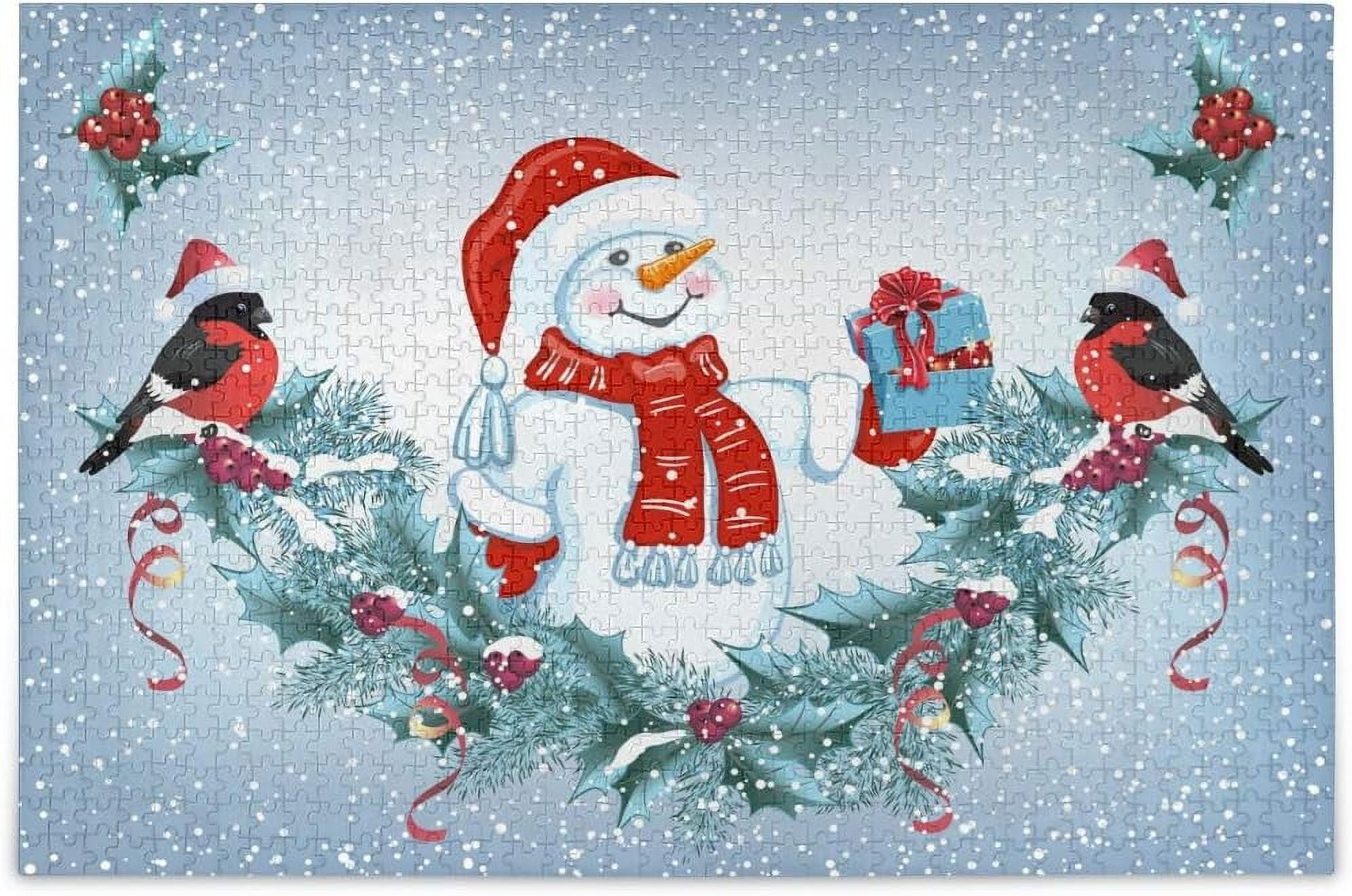 Bestwell 1000 Piece Jigsaw Puzzle for Adults Kids, Christmas Snowman