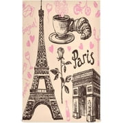 Bestwell 1Pcs Paris Eiffel Tower Kitchen Dish Towel Set,Drying Kitchen Towels Tea Towels Gift Set for Drying Cleaning Cooking Baking, 28x18 inch