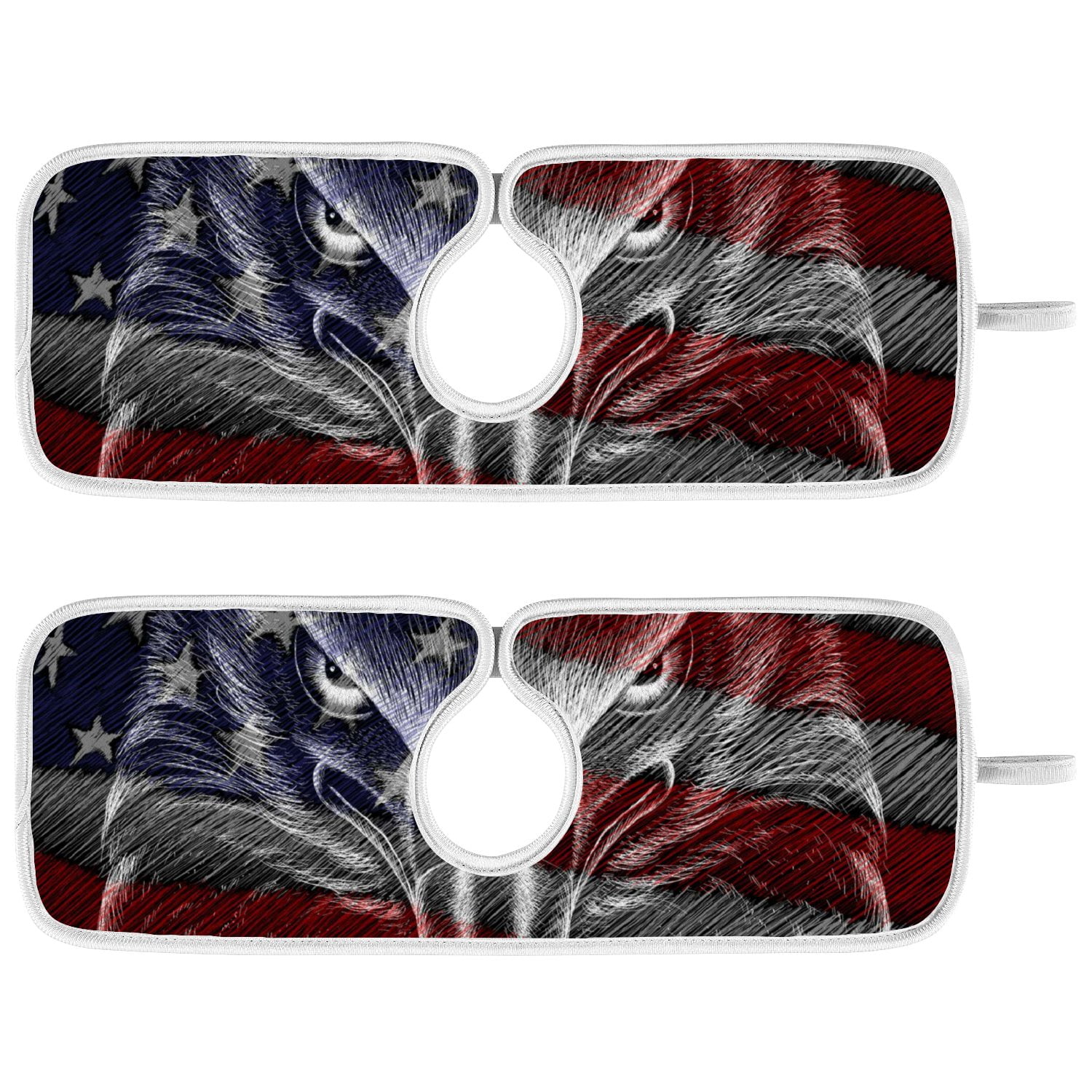 Bestwell 2 Pack Sink Faucet Mat for Kitchen, American Eagle Sink Splash