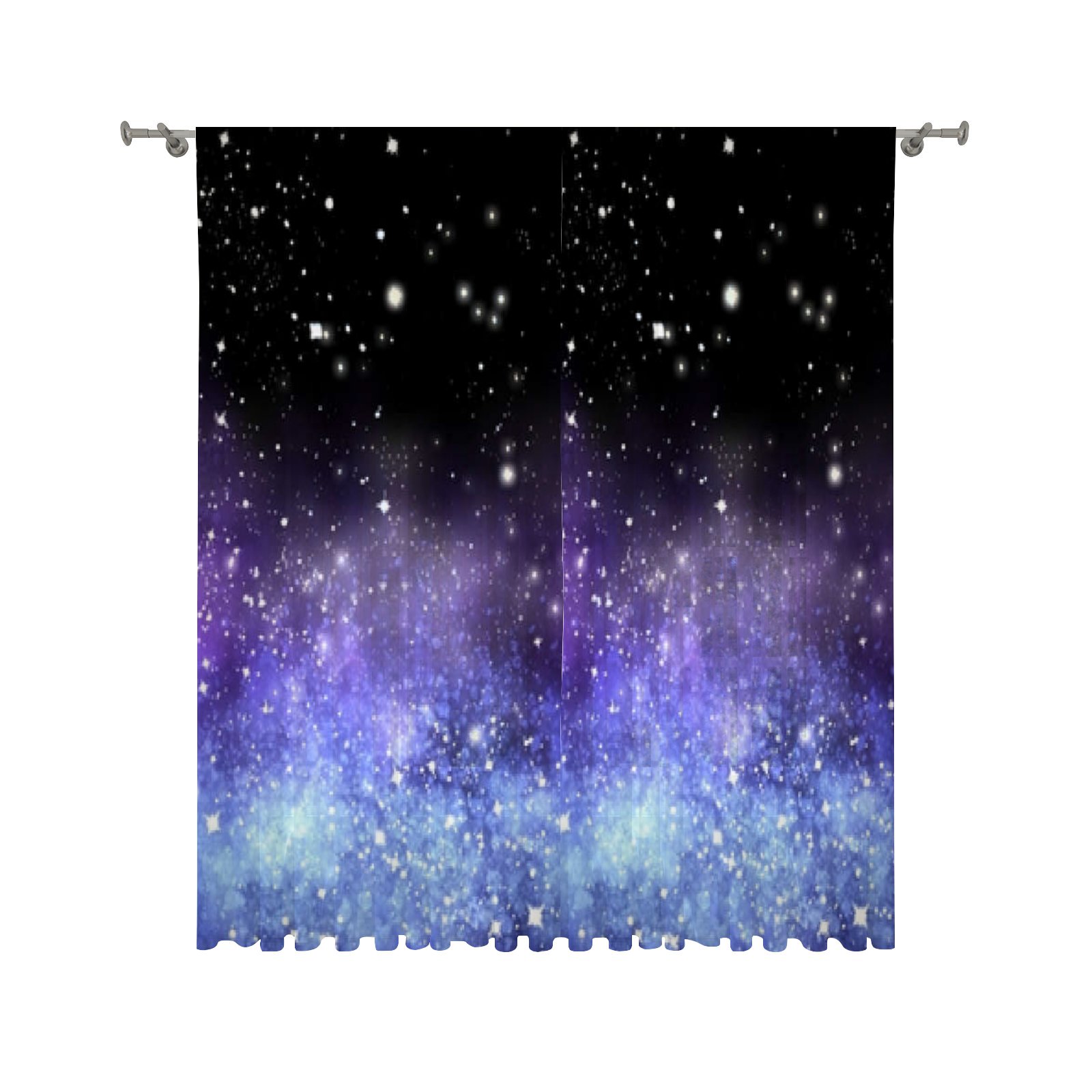 Bestwell 2 Panels Sheer Curtains, Space with Realistic Nebula and Lots ...