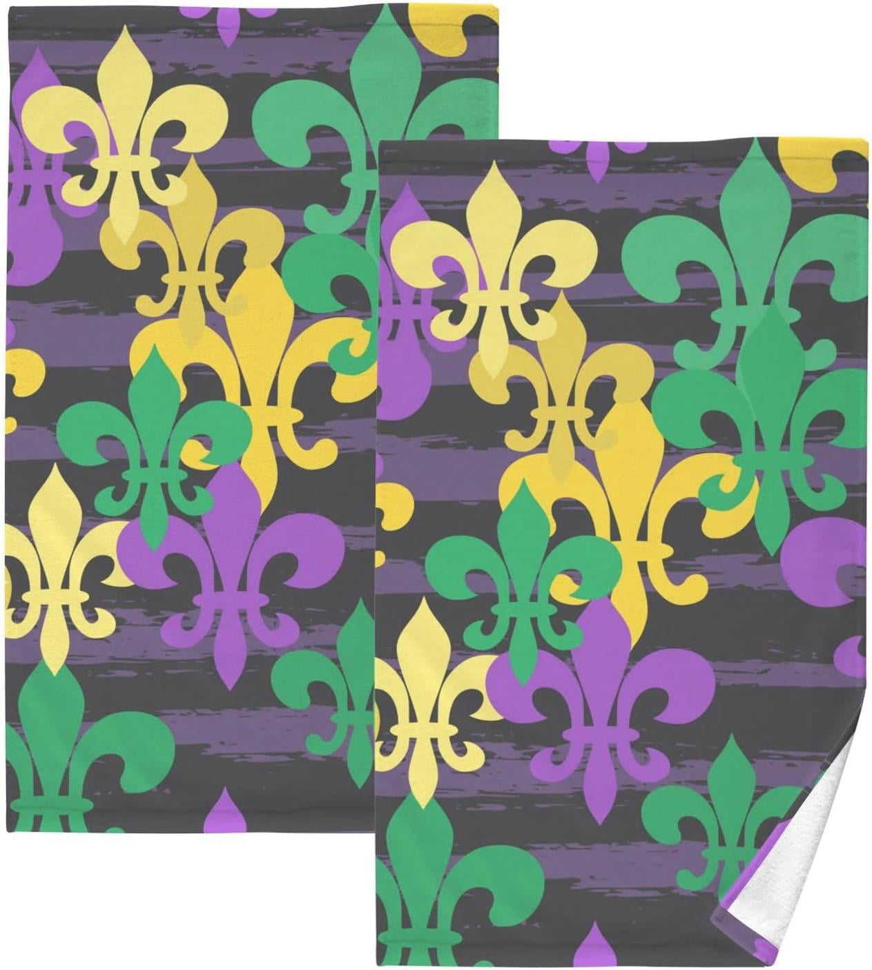 mardi gras bathroom hand towels