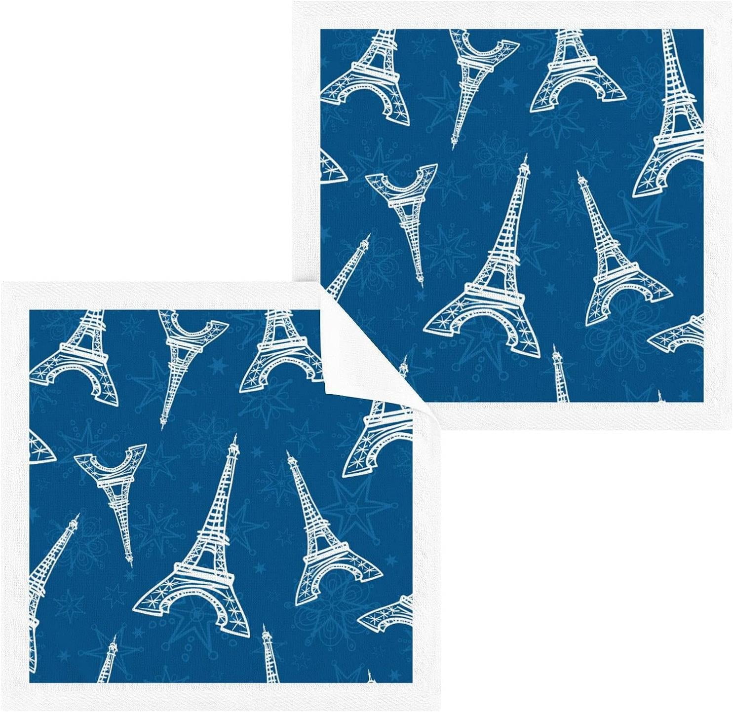 Bestwell 4 PCS Beautiful Paris Eiffel Tower Towels Cotton Washcloths