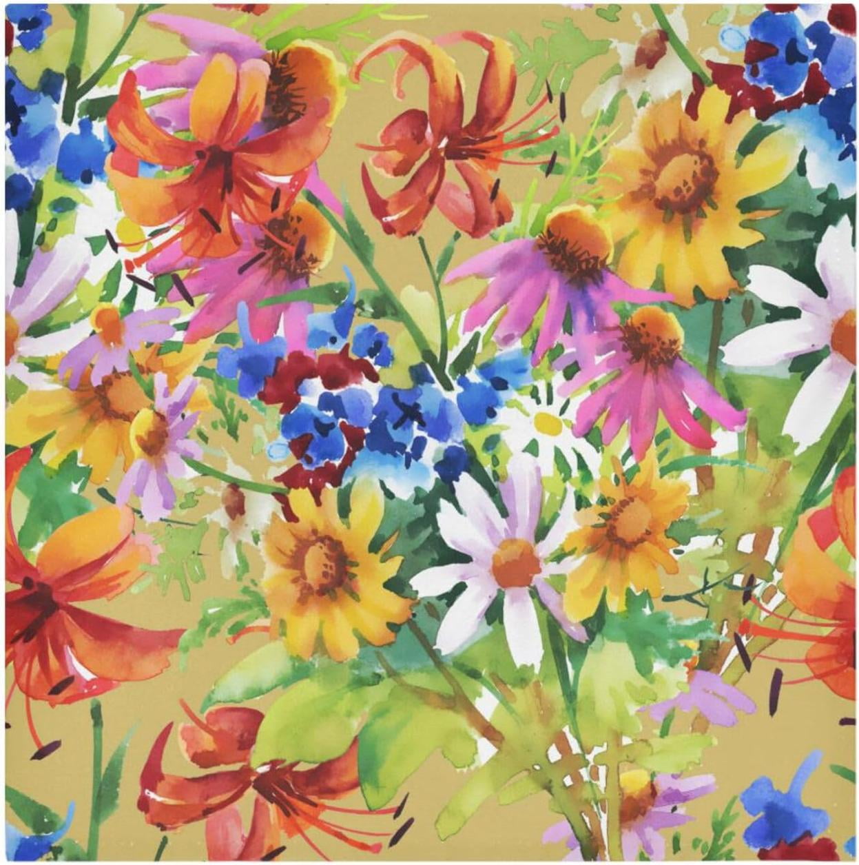 Bestwell 4 pieces Beautiful Flower Satin Napkin Square 20 Inches Table