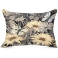 Bestwell Beautiful Flowers and Butterflies Plush Pillow Case,Zippered