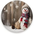 Bestwell Christmas Snowman Wooden Coasters Absorbent Moisture NonSlip
