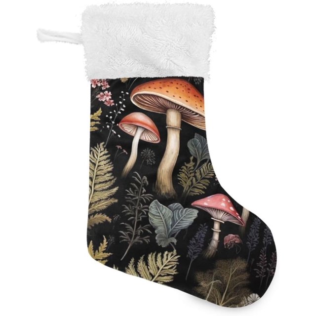 Bestwell Christmas Stockings Forest Mushroom for Family Holiday Xmas