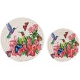 Bestwell Cotton Tropical Blossoming Flowers Hummingbirds Butterfl 2 Pcs