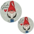 Bestwell Cute Gnomes Cotton Pot Holder Set of 2, Pure Cotton Heat