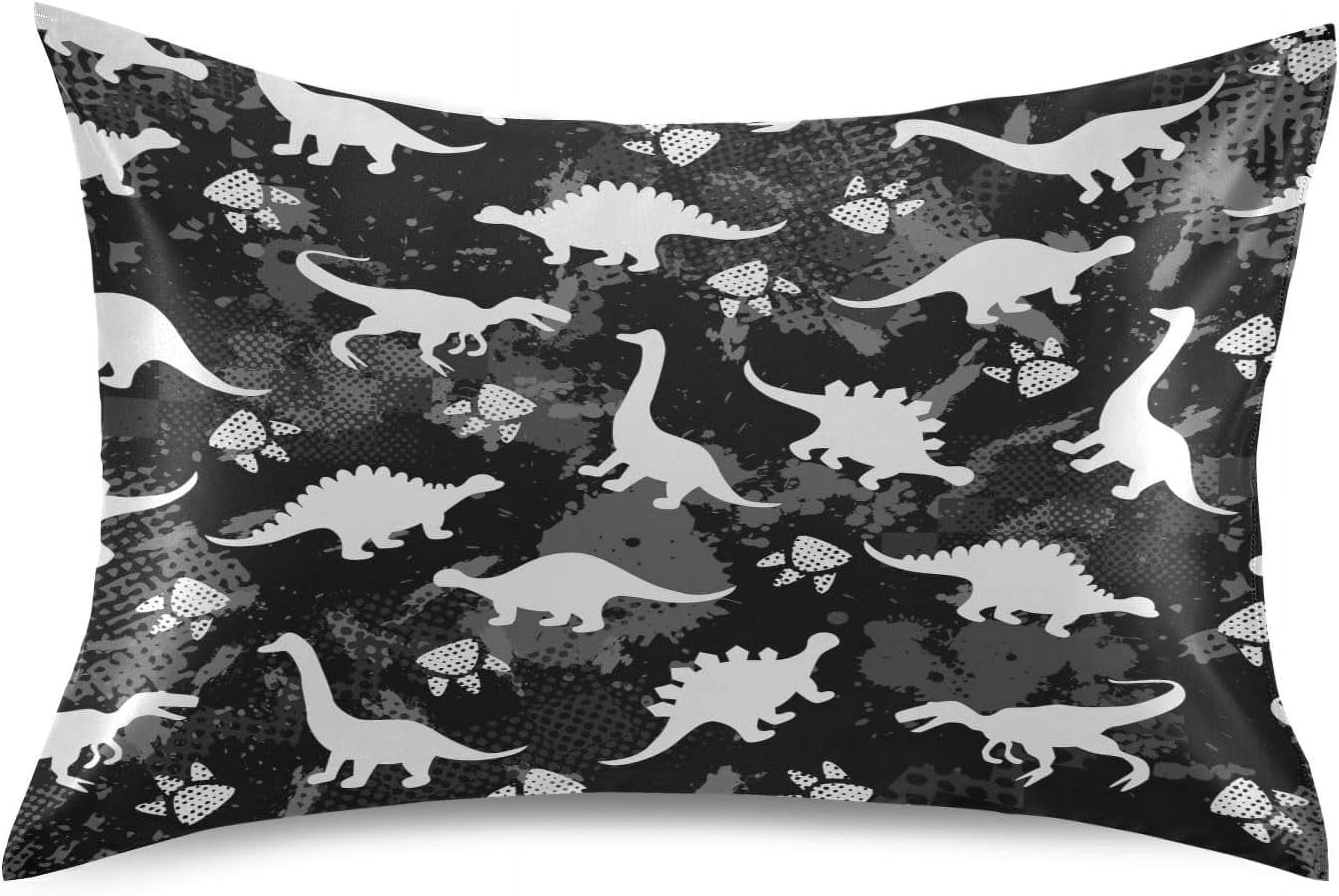 Bestwell Cute Kids Dinosaurs Pattern Satin Pillowcase for Hair and Skin