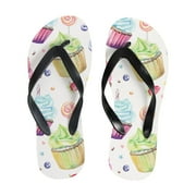 Bestwell Flip Flop Casual Non-slip, Cartoon Colourful Ice Cream Thong Sandals for Women Men, Beach Summer Slippers, M