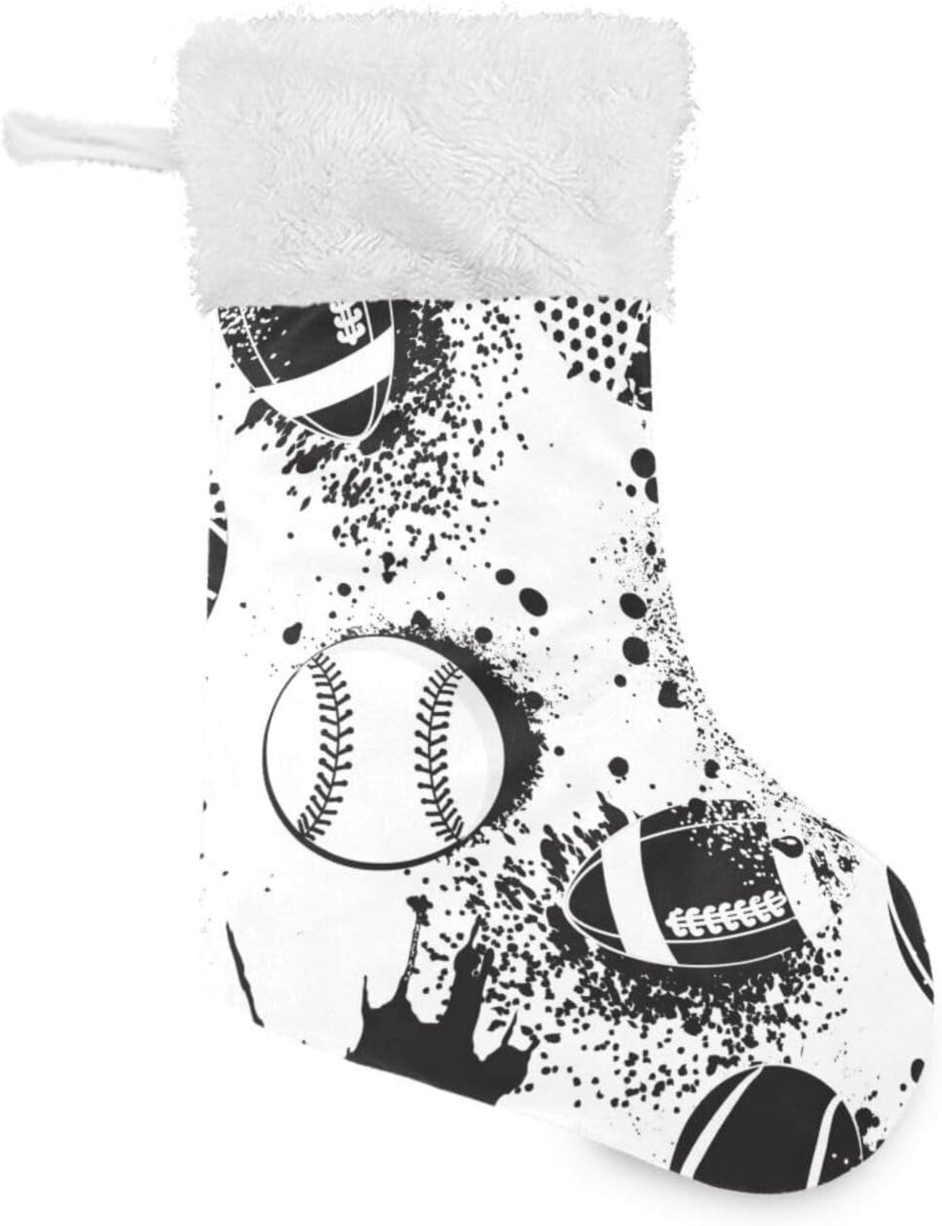 Bestwell Football Pattern Christmas Stockings Personalized Large