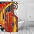 Bestwell Guitar Piano Abstract Curtain Liner, Fabric Shower Curtain