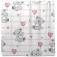 Bestwell Love Bear Shower Curtain Bathroom Decorative Shower Curtain