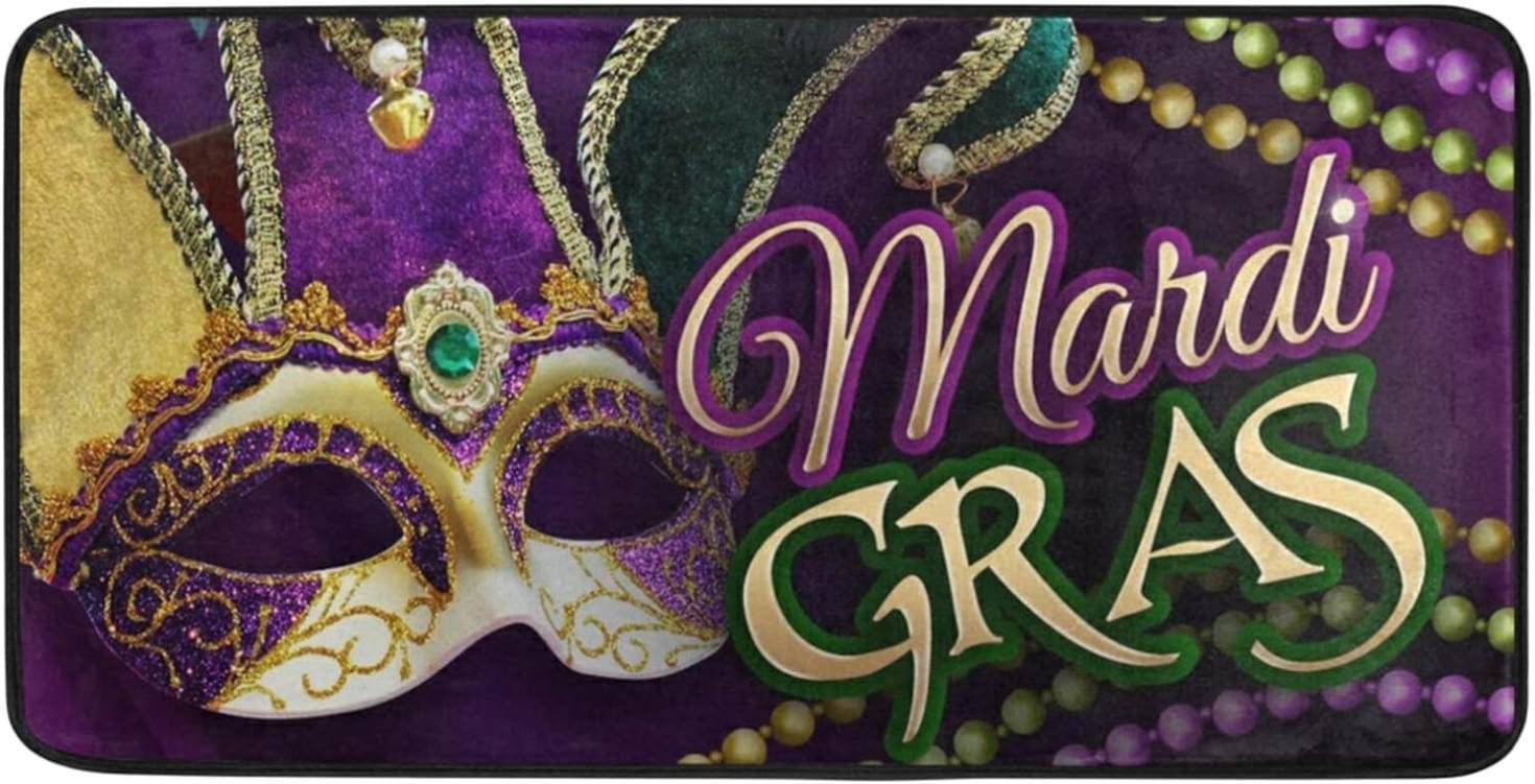 mardi gras kitchen mat