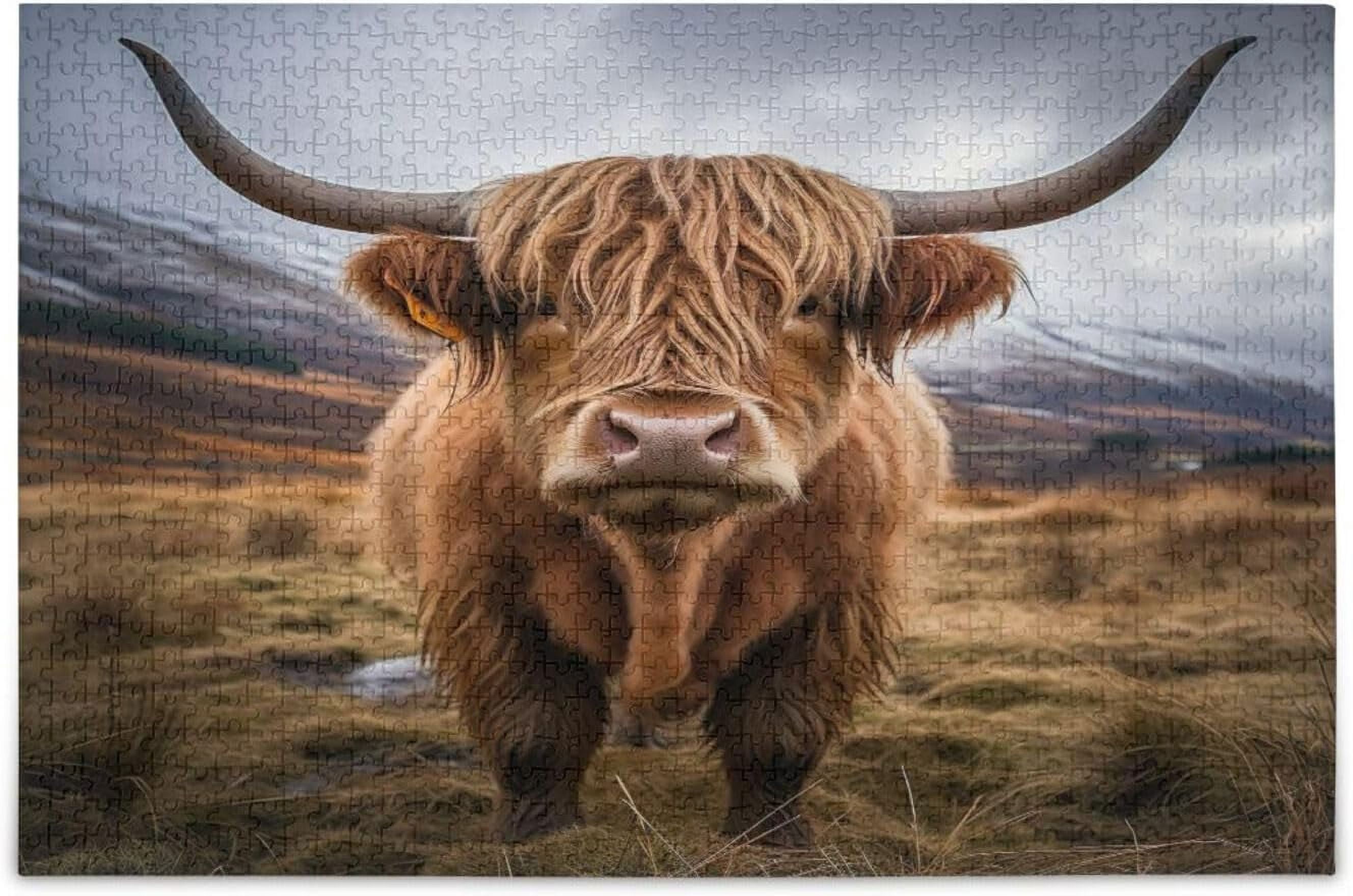 Bestwell Puzzle Highland Cow Jigsaw Puzzles, 500 Piece Puzzles for