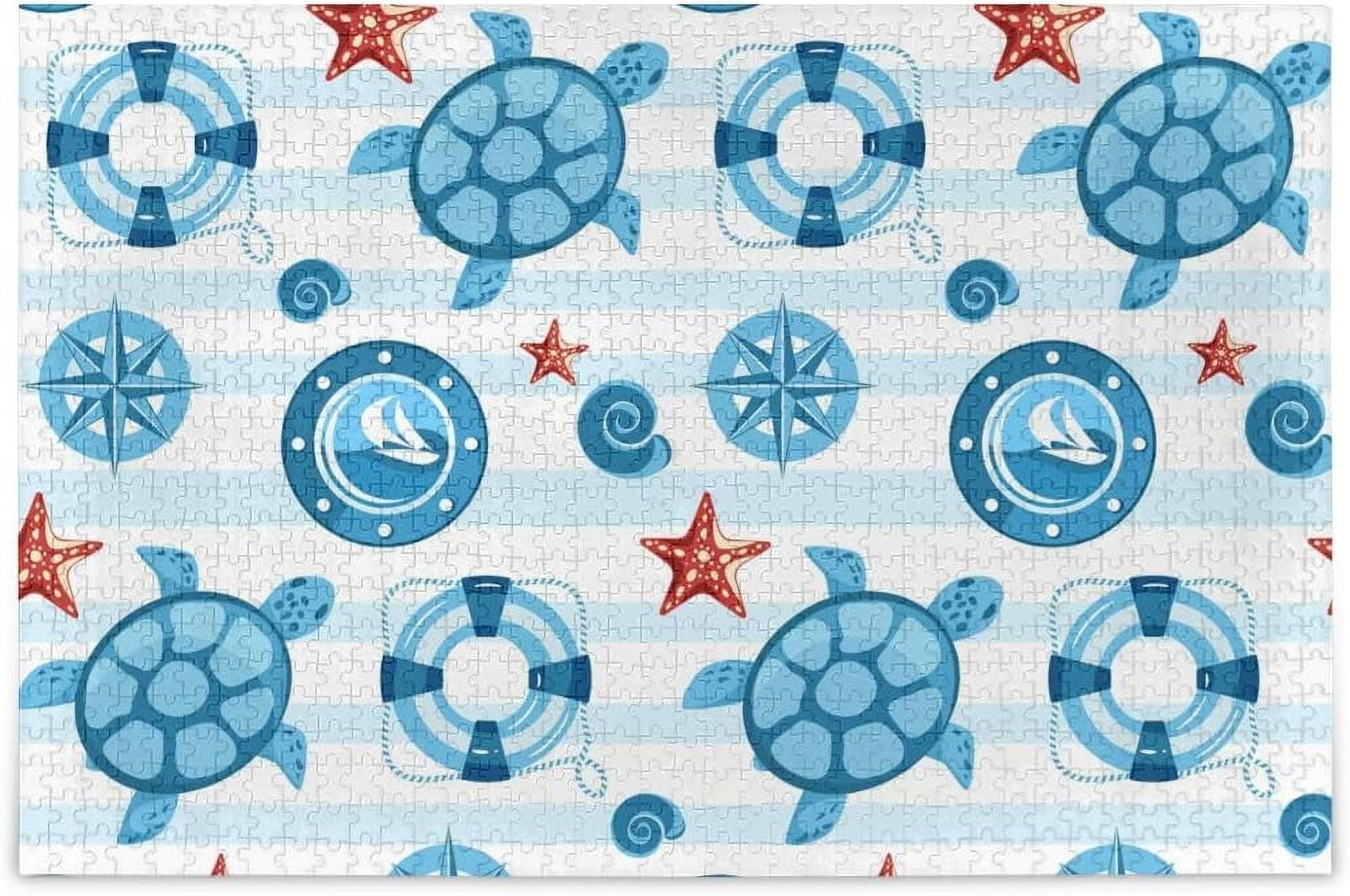 Bestwell Puzzles for Adults 1000 Piece Nautical Wheel Anchor Turtle