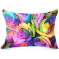 Bestwell Rainbow Roses Plush Pillow Case,Zippered Bed Pillow