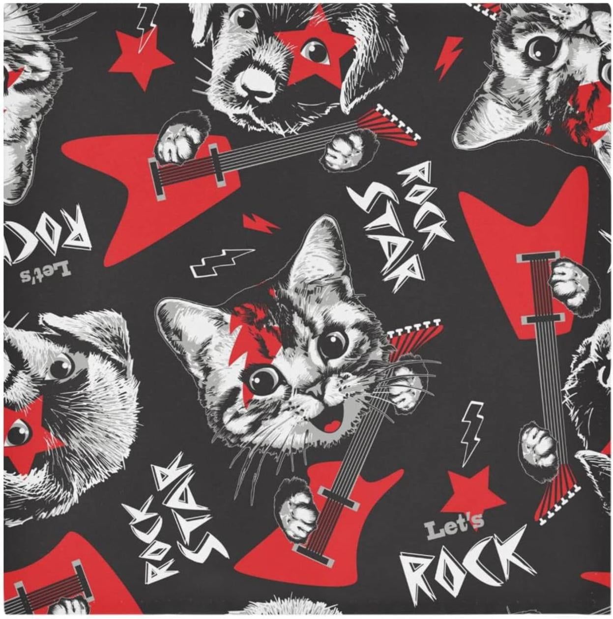 Bestwell Rook Cat Cloth Napkins 6 pieces,Reusable Washable Polyester