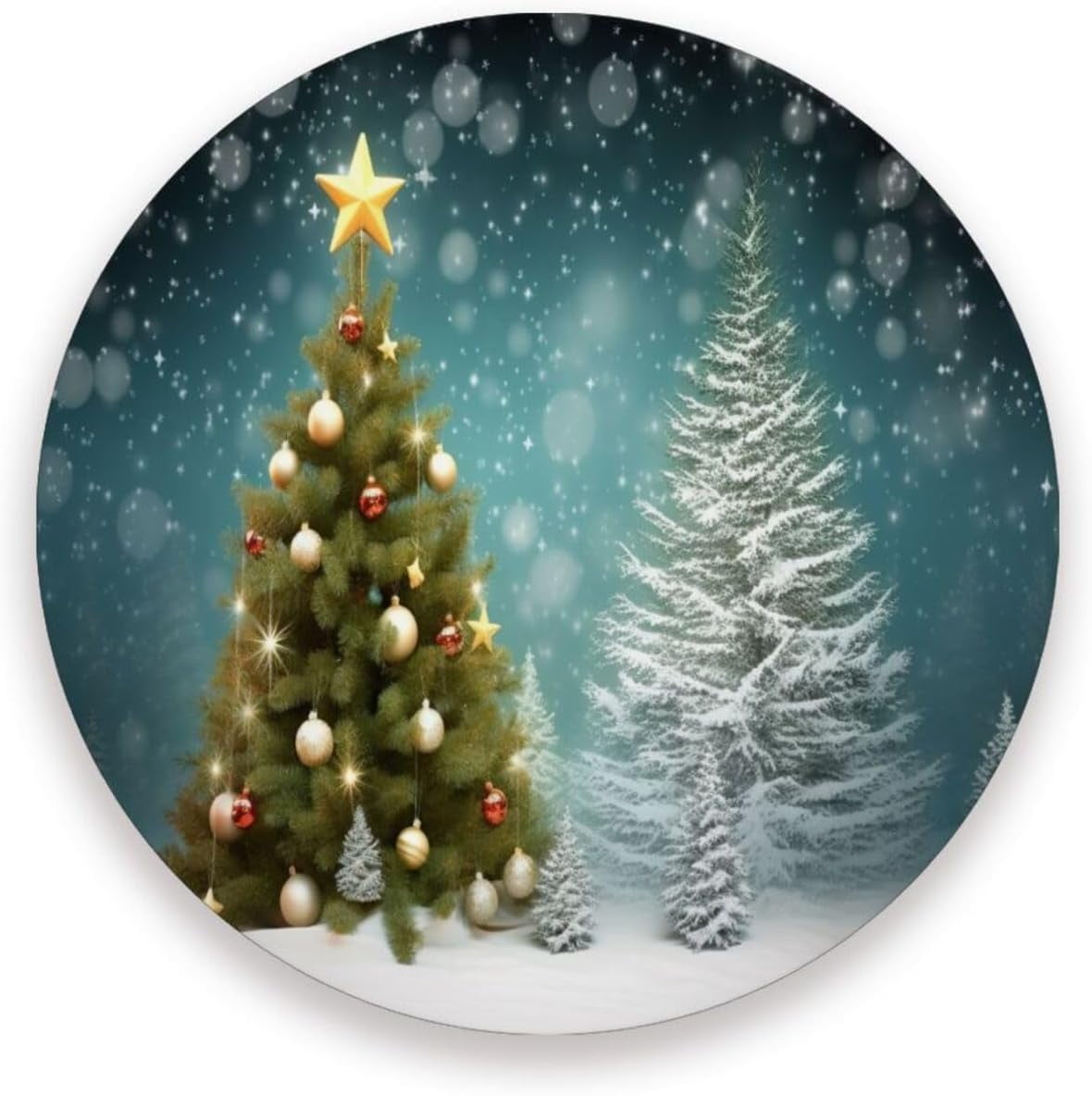 Bestwell Snow Christmas Tree Coasters Absorbent Moisture NonSlip Drink
