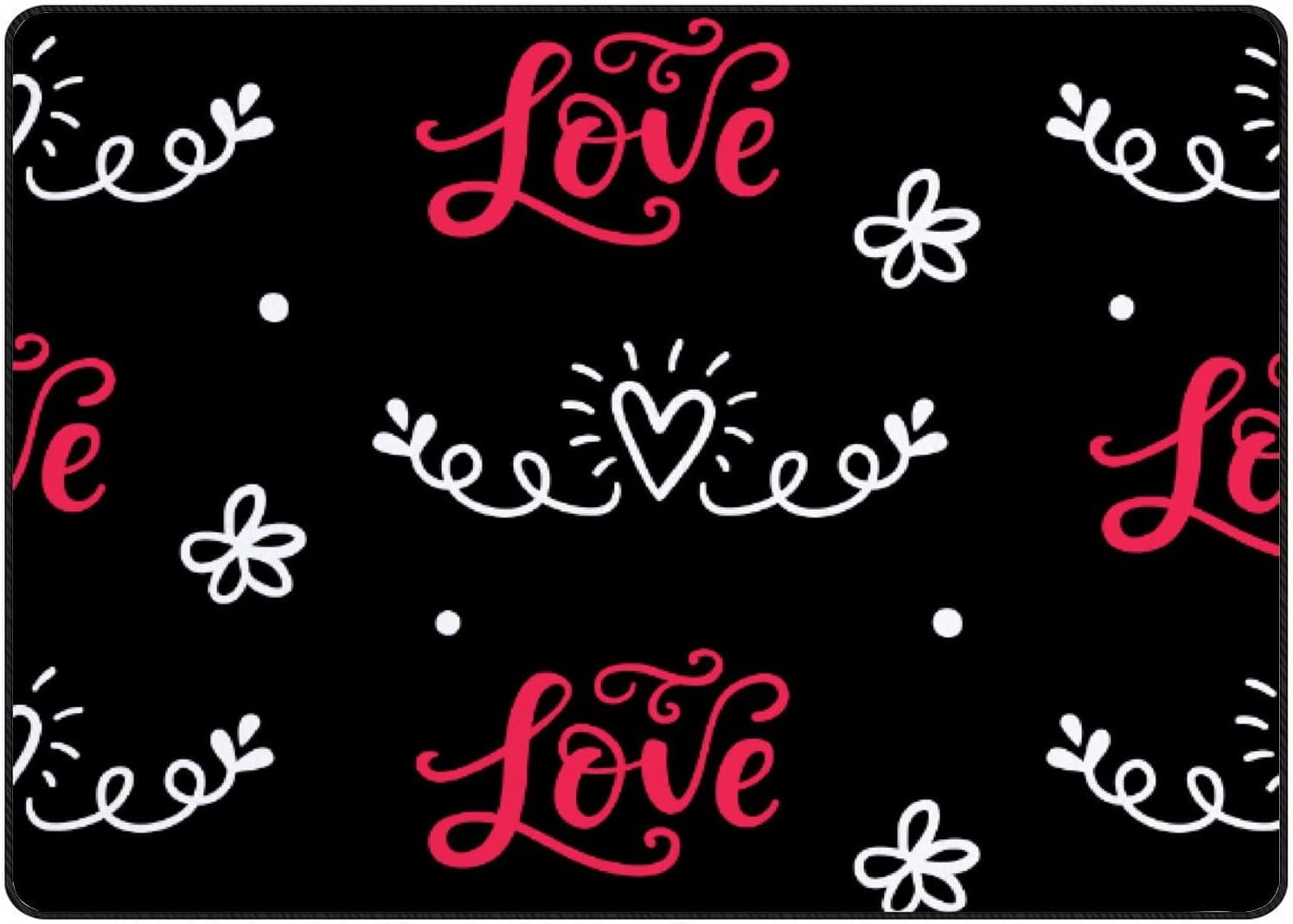 Bestwell Soft Rug Large Area Rugs, Valentine's Day Doodles Icons