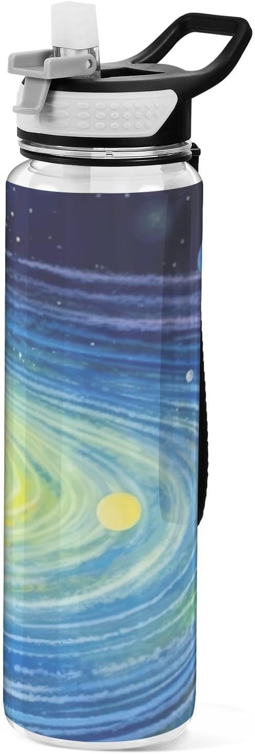 Bestwell Solar System Water Bottle With Straw Lid 32oz Reusable Water bestwell-solar-system-water-bottle-with-straw-lid-32oz-reusable-water