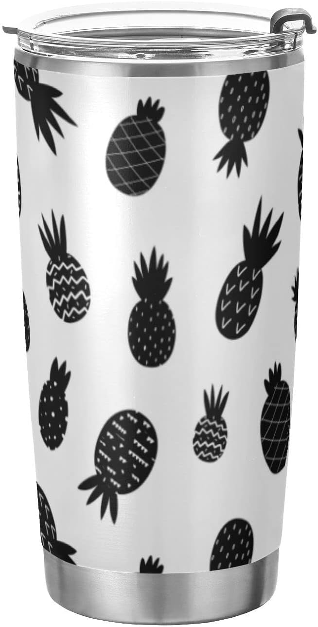 Bestwell Water Bottle Summer Pineapple Tumbler with Straw Lid Vacuum ...