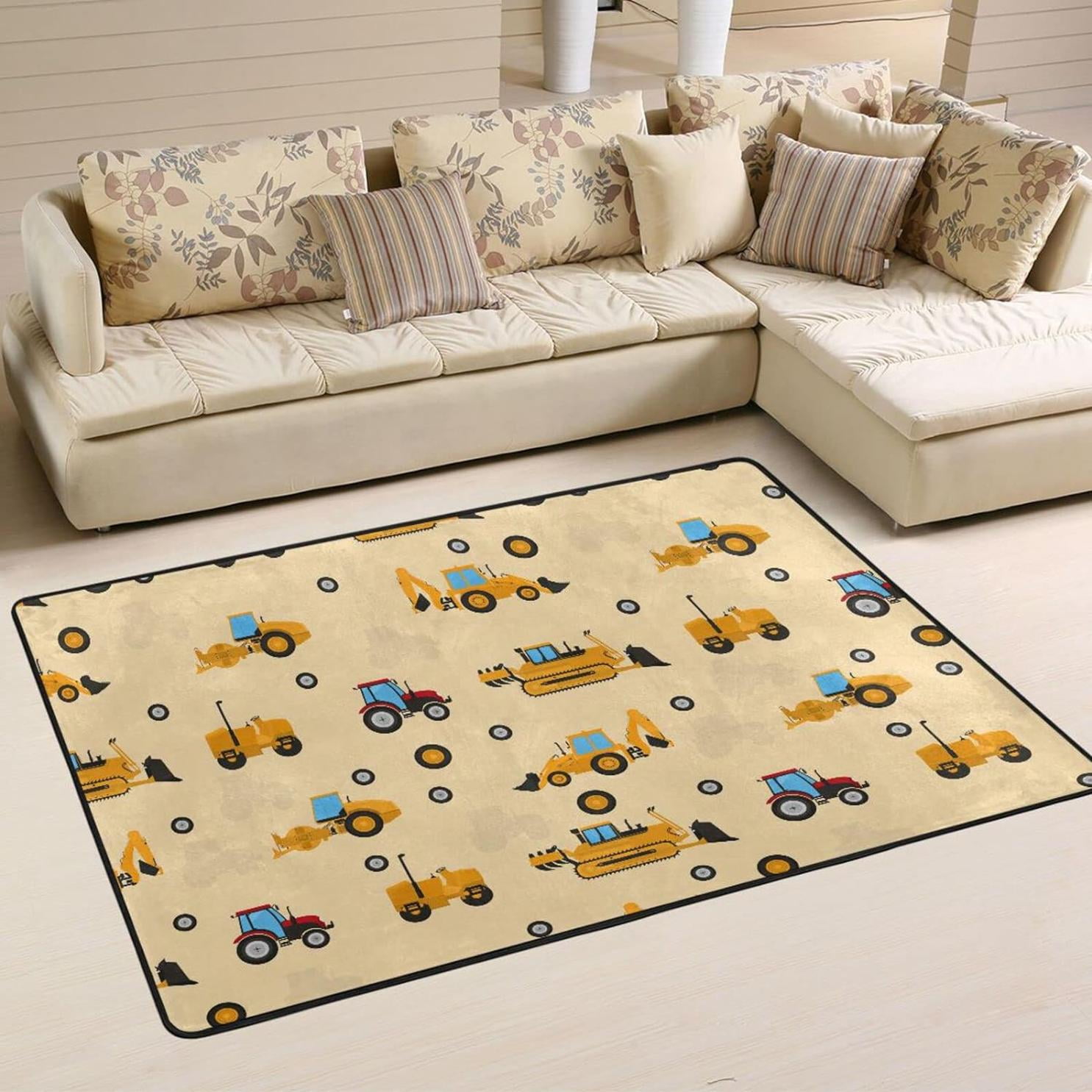 Bestwell Work Machines Patterns Area Rug, 36×24in, Boyish Toys Non-Slip ...