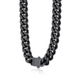 thumbnail image 1 of Bestyle 12mm Men Cuban Necklace Black Chunky Curb Link Chain Necklace Hip Hop Rapper Heavy Thcik Chains Cool Swag Chain Necklace, 22", 1 of 9