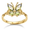 thumbnail image 1 of Bestyle 14K Gold Plated Butterfly Ring for Women, Created Peridot August Birthstone Open Rings Adjustable for Everyday Wear Christmas Birthday Gifts, 1 of 8
