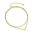thumbnail image 1 of Bestyle 14K Gold Plated Heart Anklet Bracelet for Women, Double Layered Letter Initial Anklet Summer Beach Mother's Day Birthday Gifts, 1 of 9