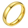 thumbnail image 1 of Bestyle 4mm Stainless Steel Band Rings for Men Women, 18K Gold Plated Stackable Finger Ring Wedding Engagement Rings Size 7, 1 of 9