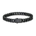 thumbnail image 1 of Bestyle 7mm Stainless Steel Miami Cuban Bracelet Black Metal Filled Man Chain Bracelet, 7.5In Long Hand Curb Chain for Women Cool Statement Fashion Jewelry, 1 of 8