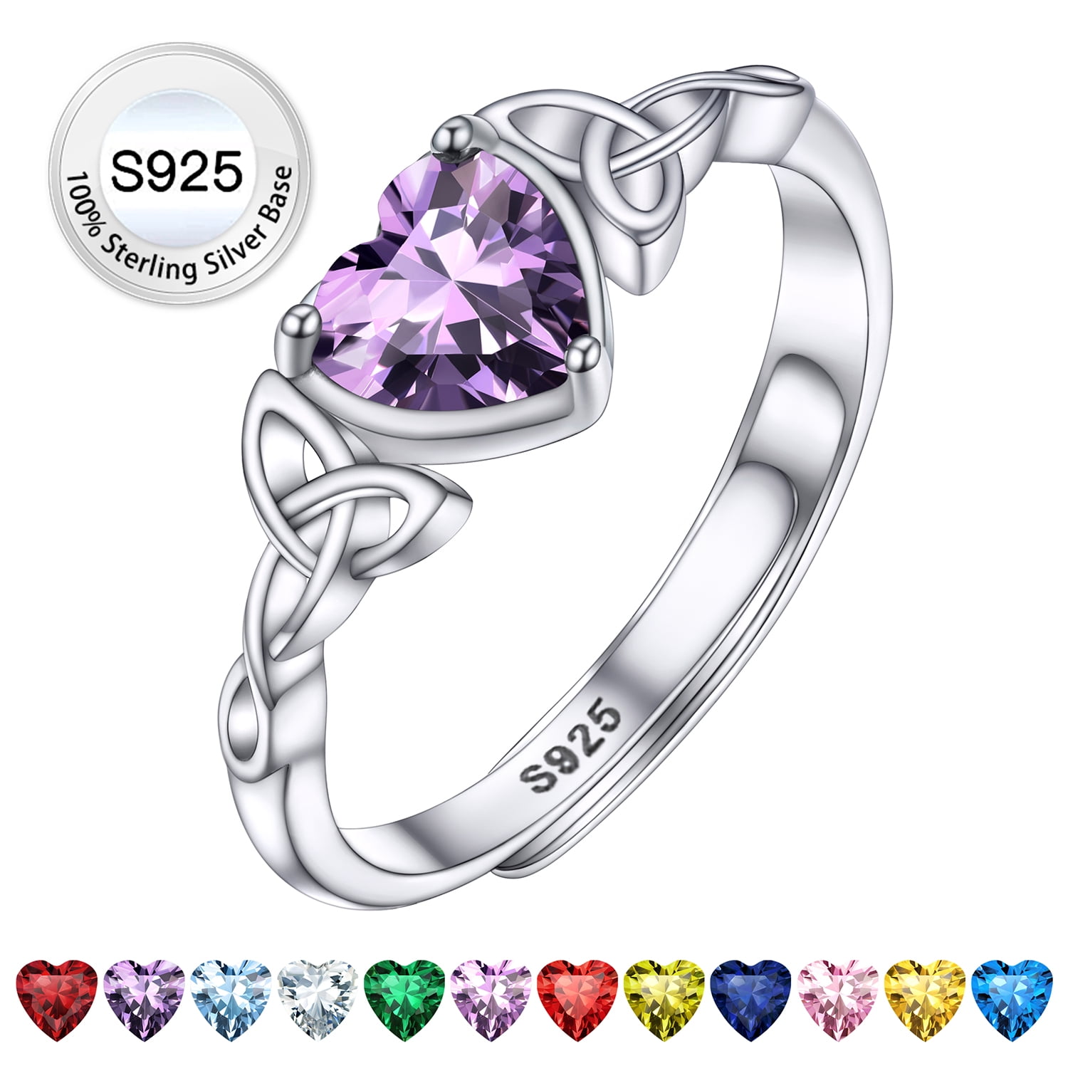 Bestyle Infinity Love Celtic Knot Rings Women Sterling Silver Heart ...