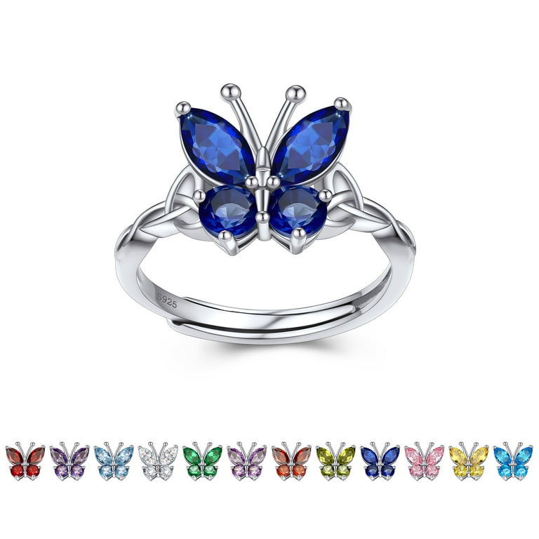 Butterfly birthstone ring sale